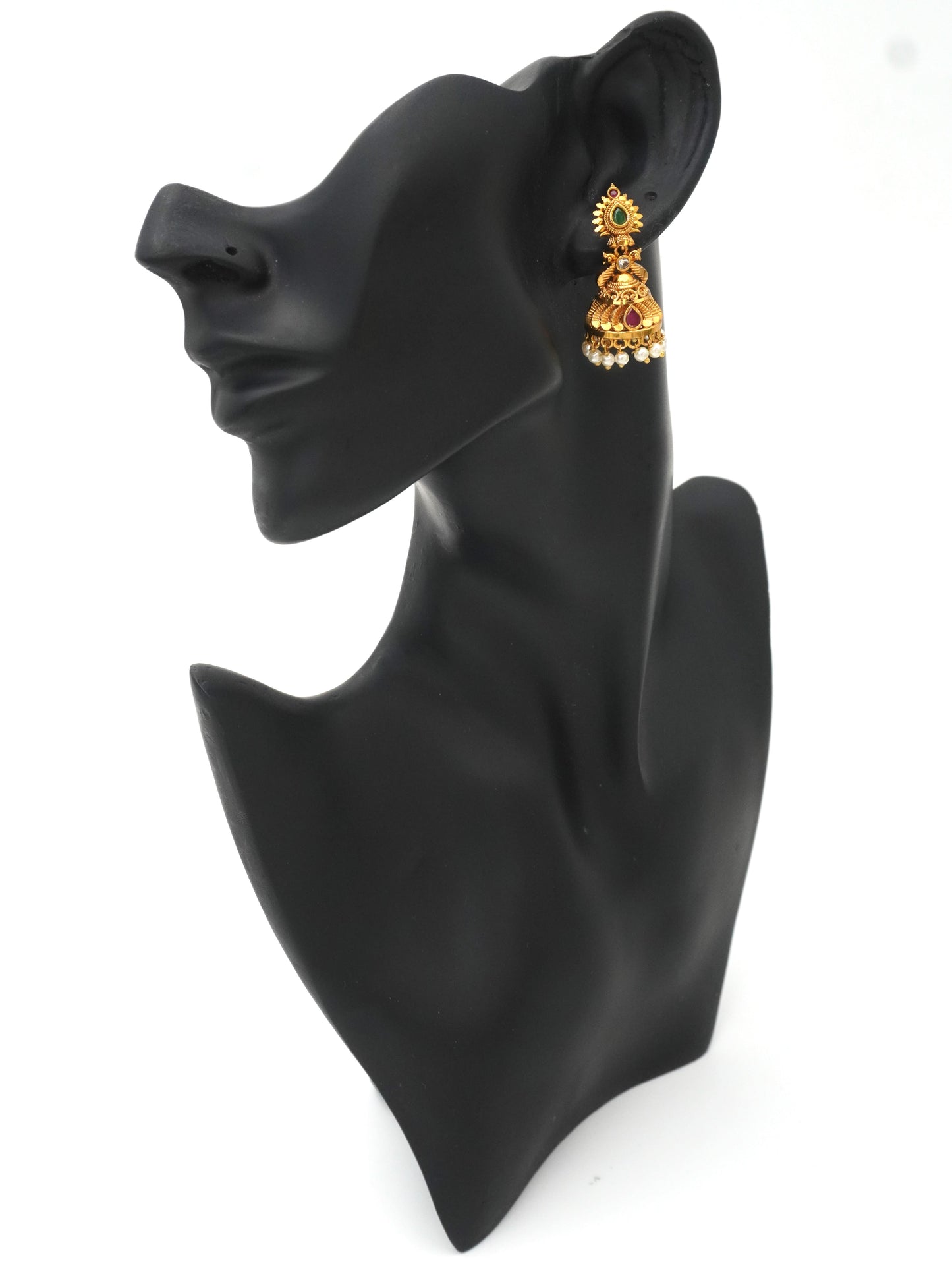 WHITE BHAMA ZIRCONIA JHUMKI