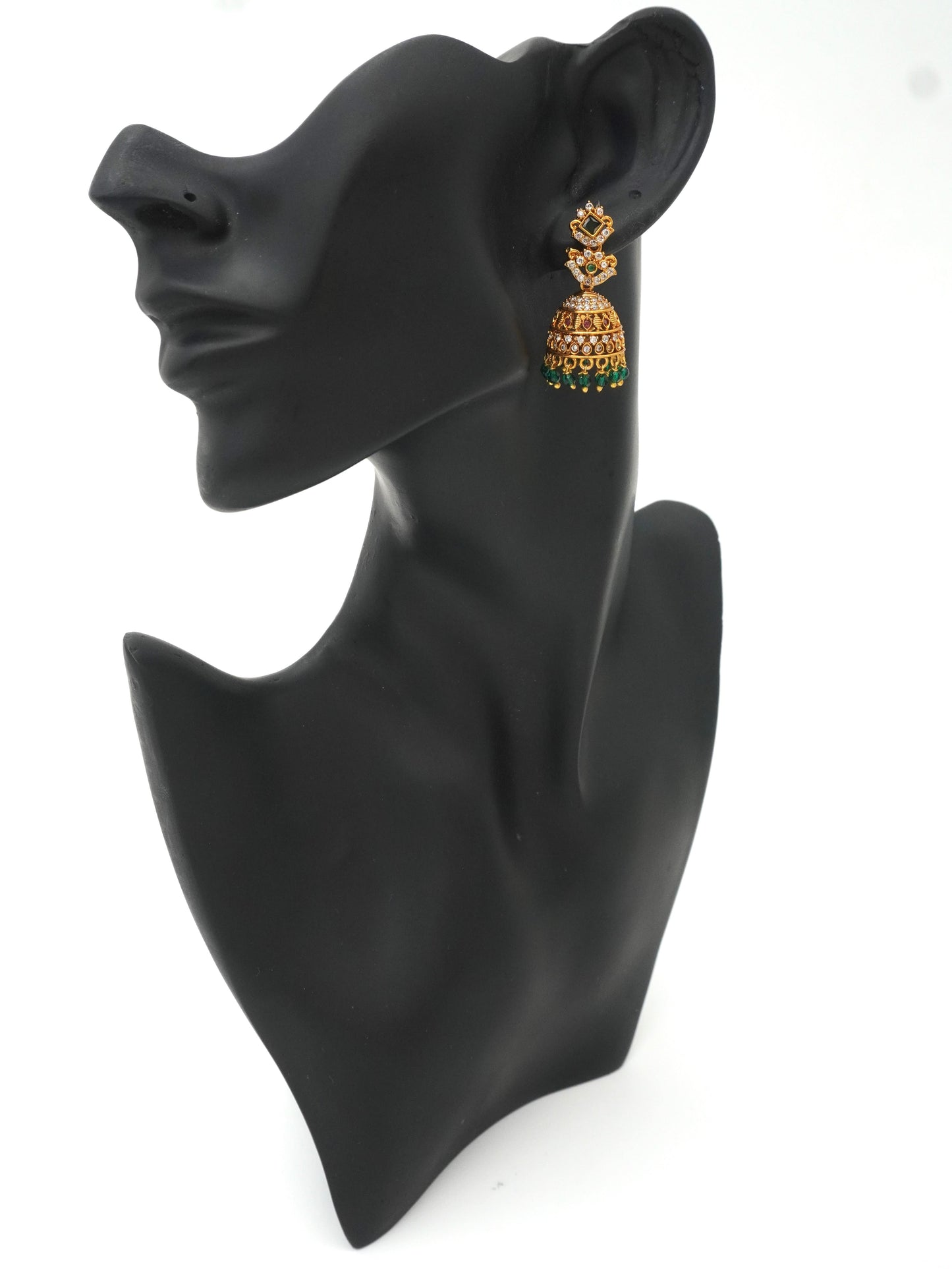 GREEN BHAMA ZIRCONIA JHUMKI