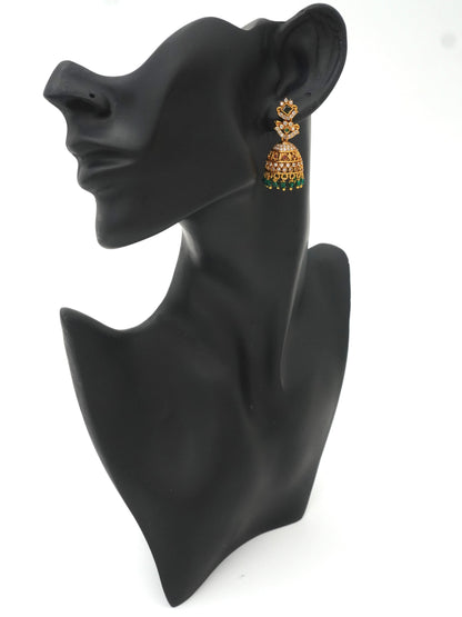GREEN BHAMA ZIRCONIA JHUMKI