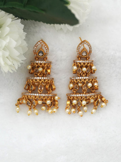 WHITE TARUNI ZIRCONIA EARRINGS