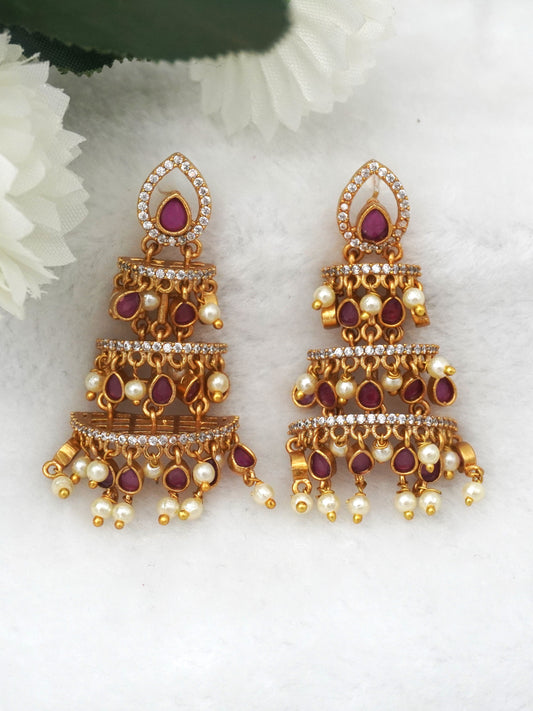 RUBY TARUNI ZIRCONIA EARRINGS