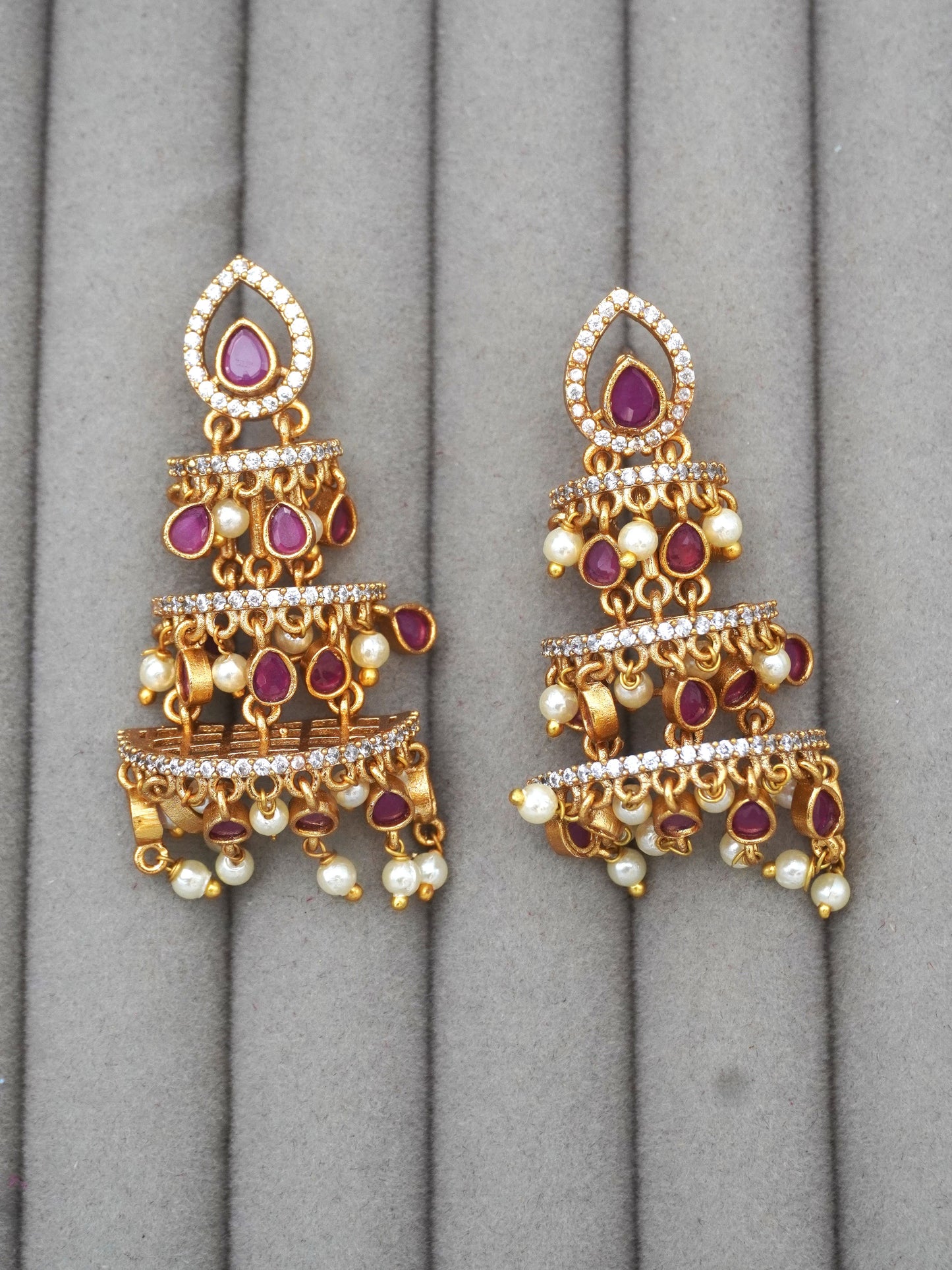 RUBY TARUNI ZIRCONIA EARRINGS
