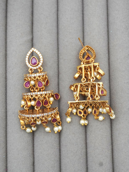RUBY TARUNI ZIRCONIA EARRINGS