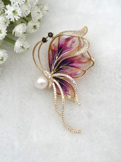 MULTICOLOUR VANESSA ZIRCONIA BROOCH