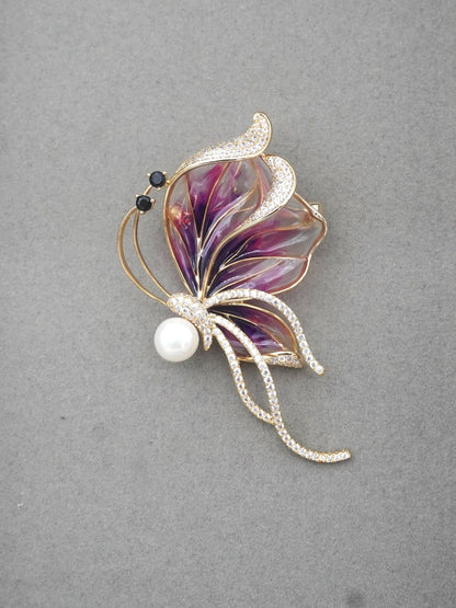 MULTICOLOUR VANESSA ZIRCONIA BROOCH