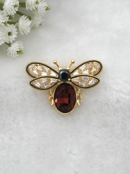 MULTICOLOUR DEBORAH ZIRCONIA BROOCH