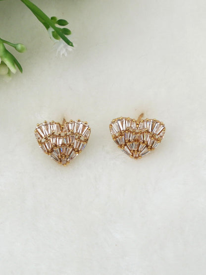 GOLD AMOR ZIRCONIA STUDS