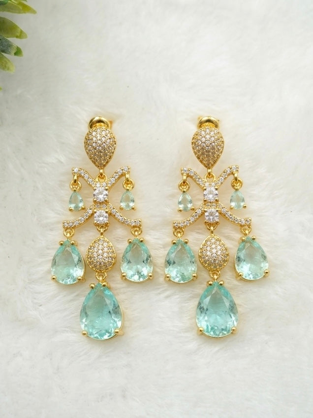 LIGHT BLUE HAILEY ZIRCONIA EARRINGS