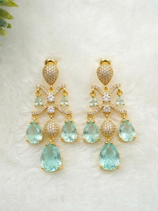 LIGHT BLUE HAILEY ZIRCONIA EARRINGS