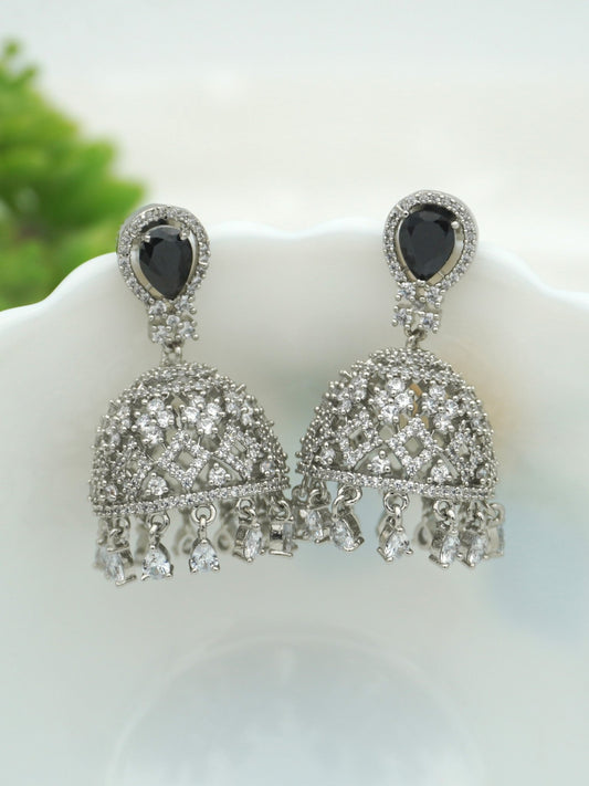 BLACK MAYA ZIRCONIA JHUMKIS - Jewels of Iva