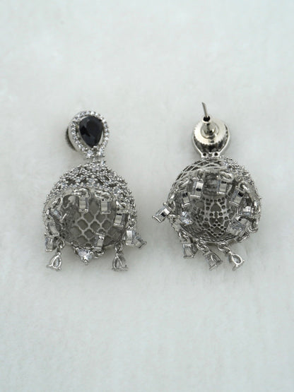 BLACK MAYA ZIRCONIA JHUMKIS - Jewels of Iva