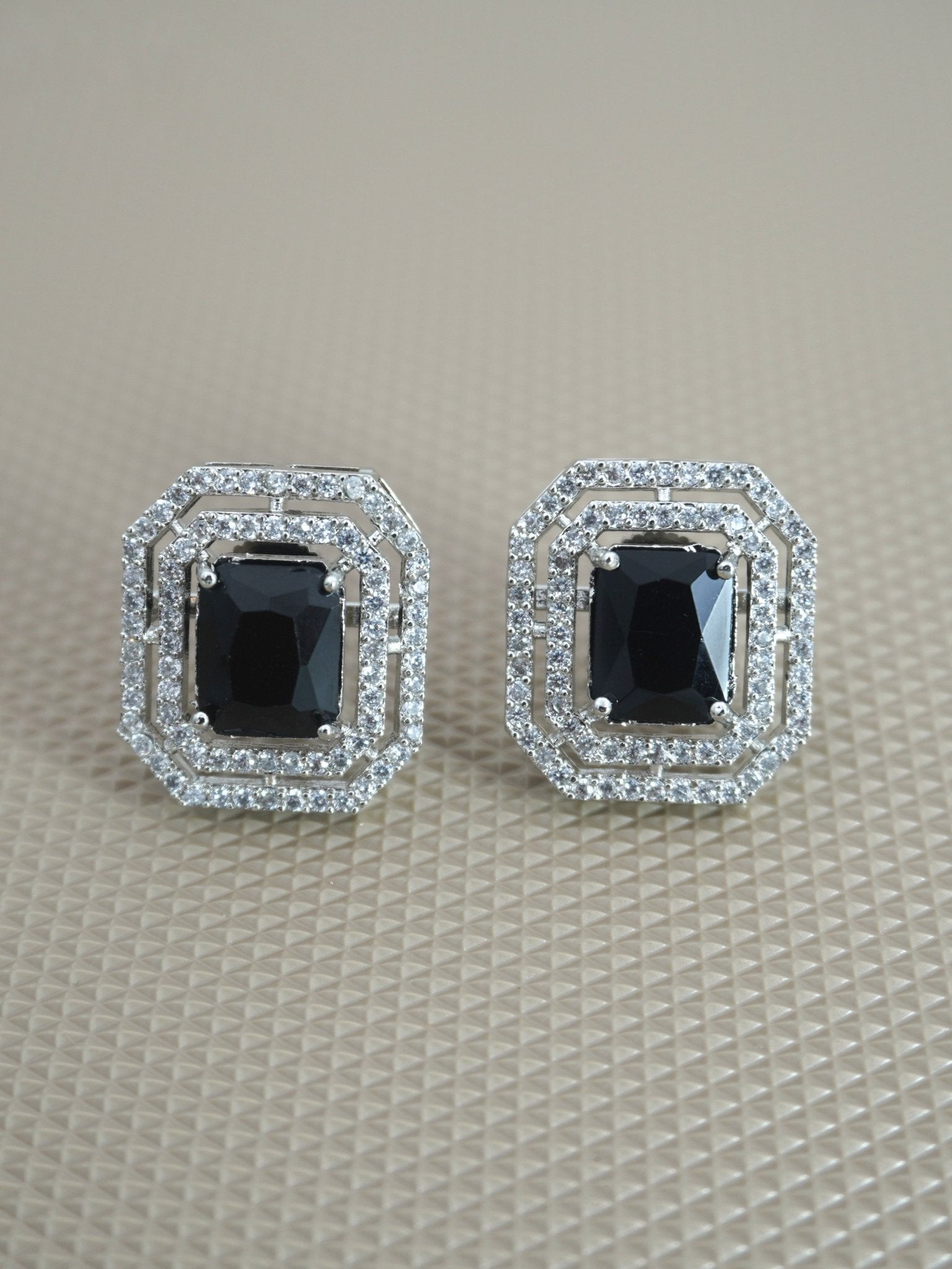 BLACK NAYA ZIRCONIA STUDS - Jewels of Iva