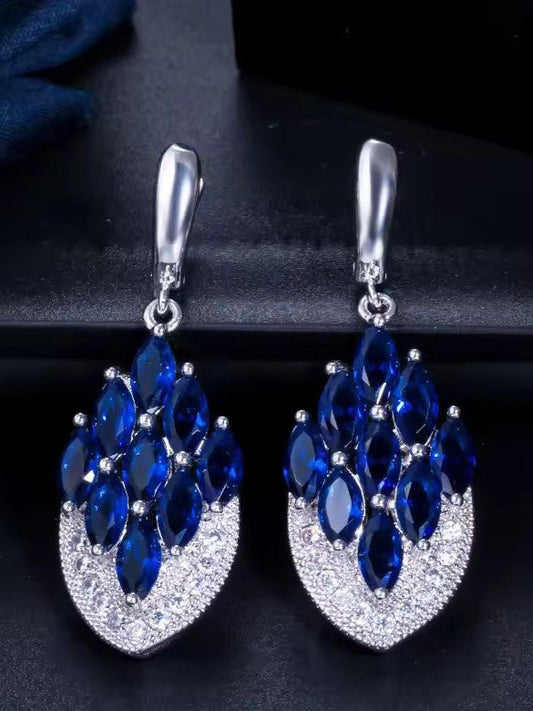 BLUE ADINA ZIRCONIA EARRINGS - Jewels of Iva