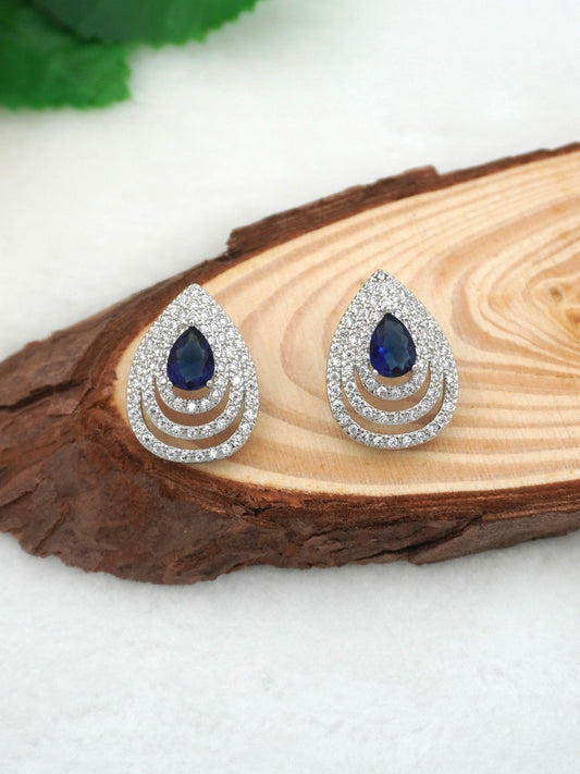 BLUE ANNORA ZIRCONIA STUDS - Jewels of Iva