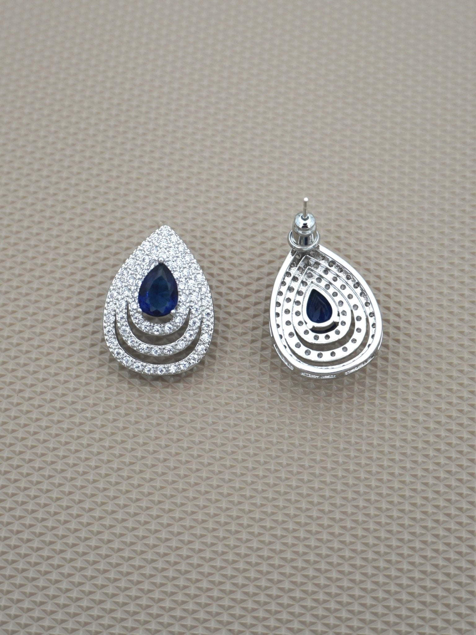 BLUE ANNORA ZIRCONIA STUDS - Jewels of Iva