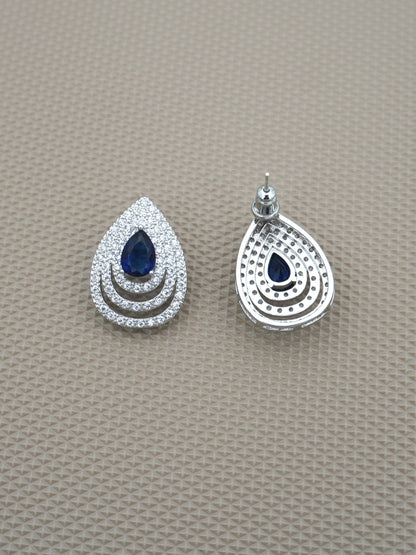 BLUE ANNORA ZIRCONIA STUDS - Jewels of Iva