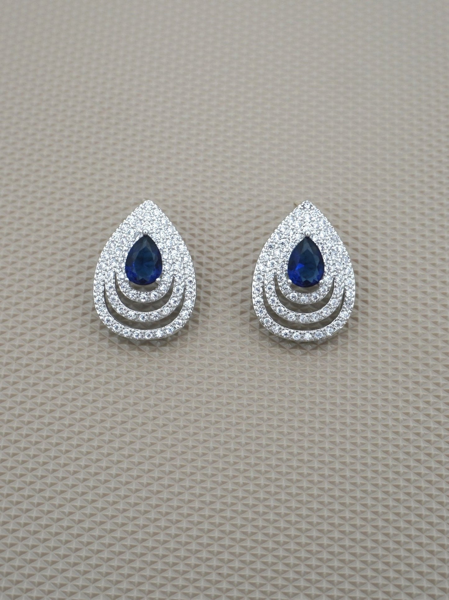 BLUE ANNORA ZIRCONIA STUDS - Jewels of Iva
