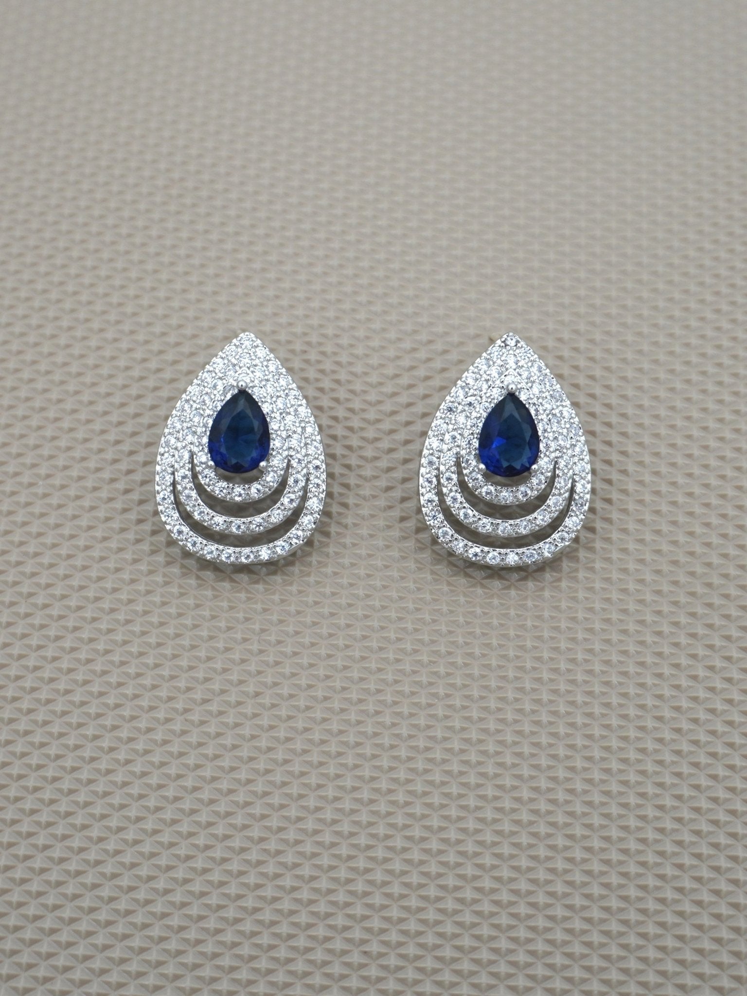 BLUE ANNORA ZIRCONIA STUDS - Jewels of Iva