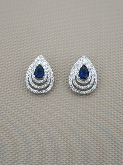 BLUE ANNORA ZIRCONIA STUDS - Jewels of Iva