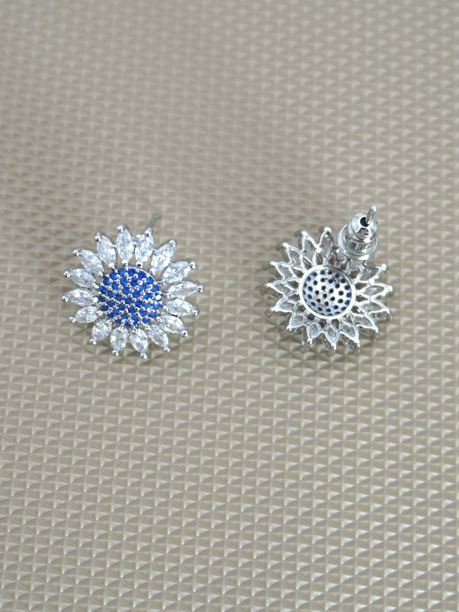 BLUE ASTER ZIRCONIA STUDS - Jewels of Iva