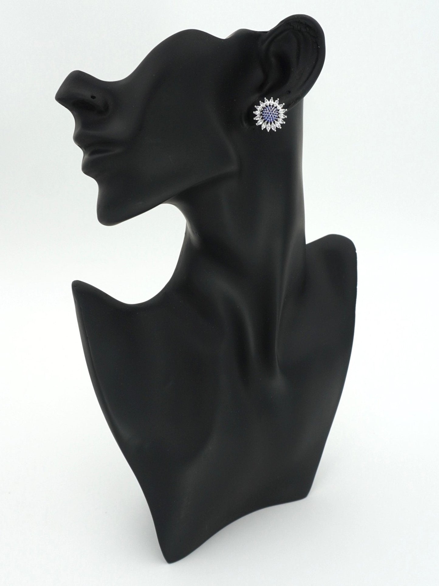 BLUE ASTER ZIRCONIA STUDS - Jewels of Iva