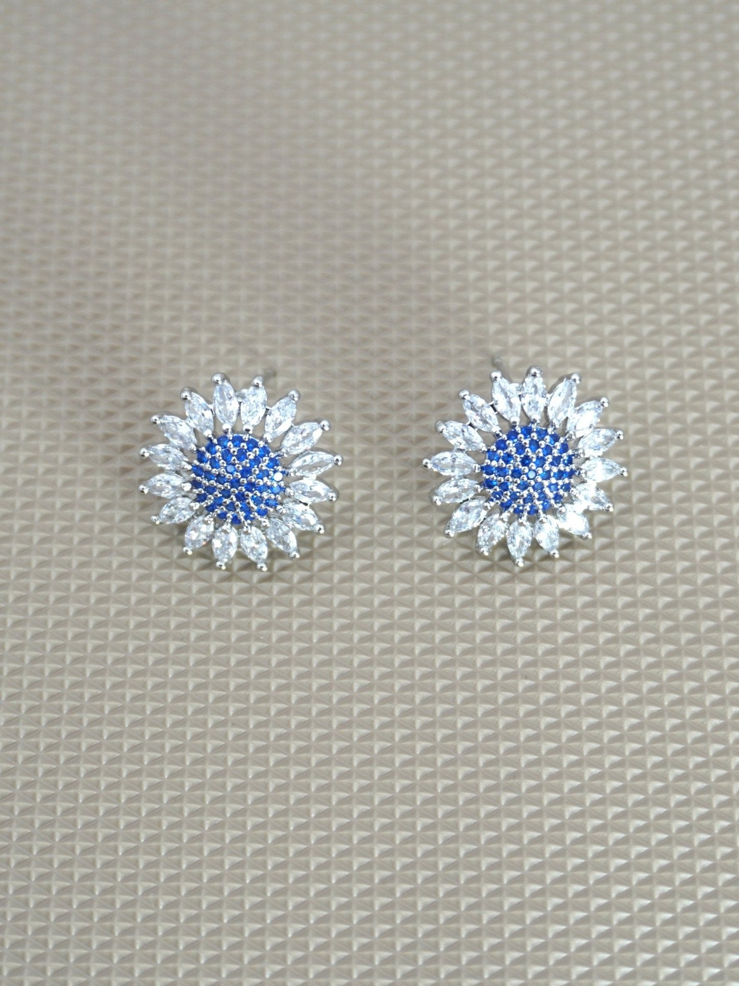 BLUE ASTER ZIRCONIA STUDS - Jewels of Iva