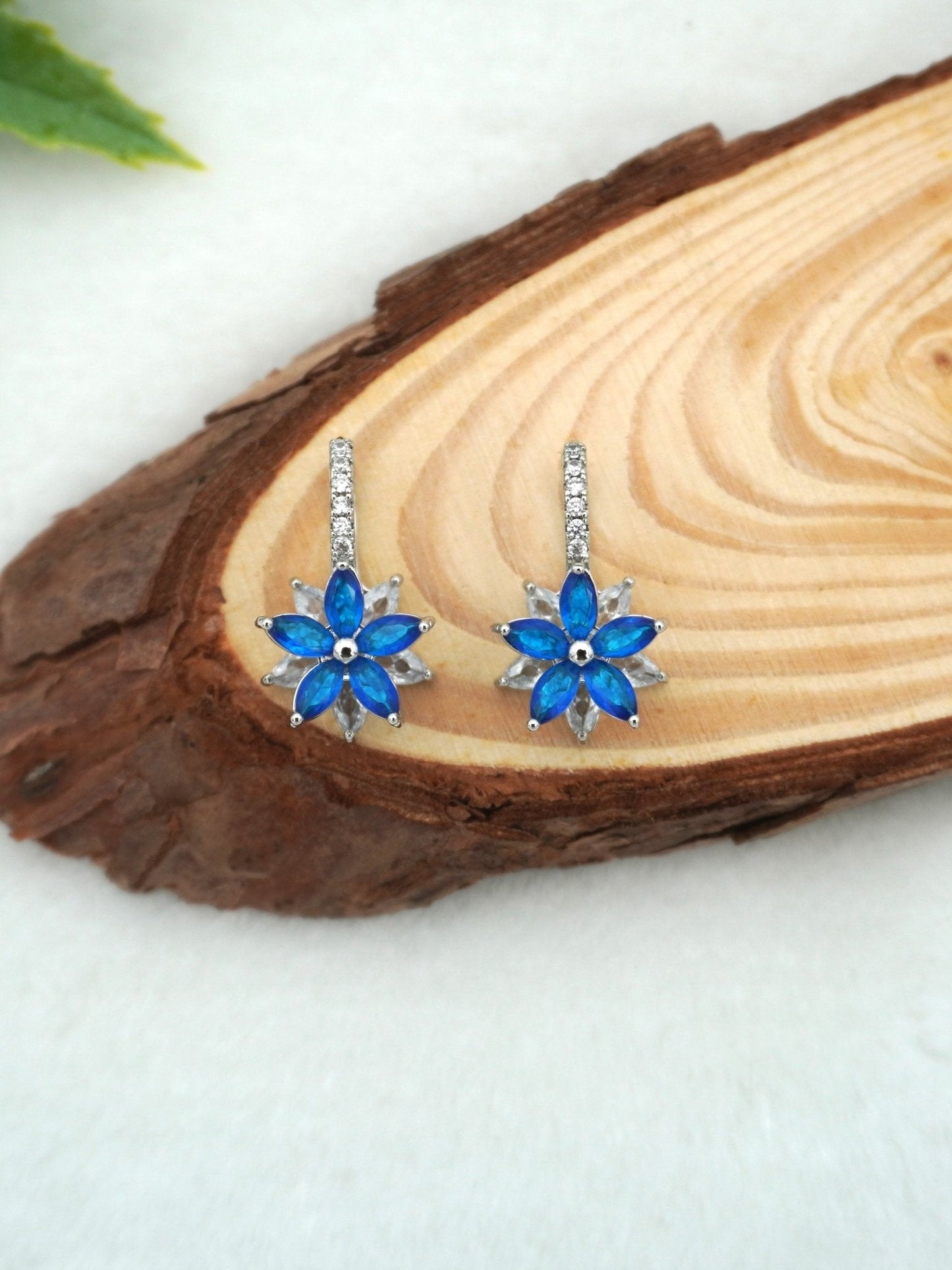 BLUE AUBRY ZIRCONIA EARRINGS - Jewels of Iva