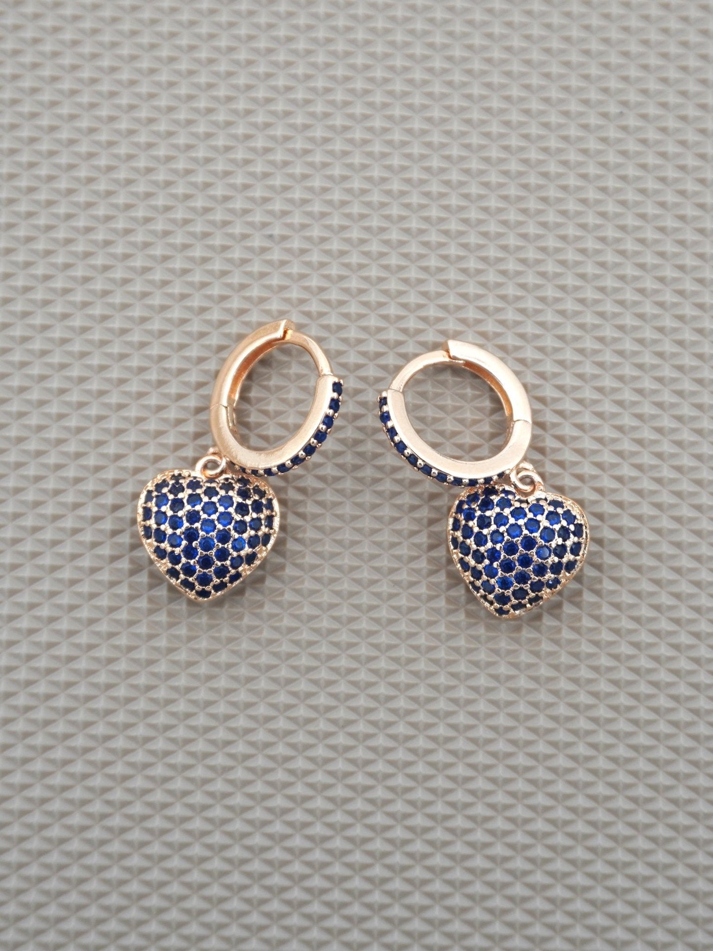 BLUE CORDATE ZIRCONIA EARRINGS - Jewels of Iva