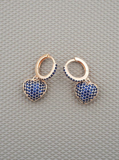 BLUE CORDATE ZIRCONIA EARRINGS - Jewels of Iva