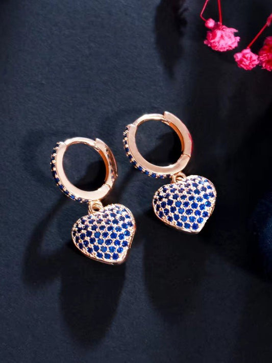 BLUE CORDATE ZIRCONIA EARRINGS - Jewels of Iva