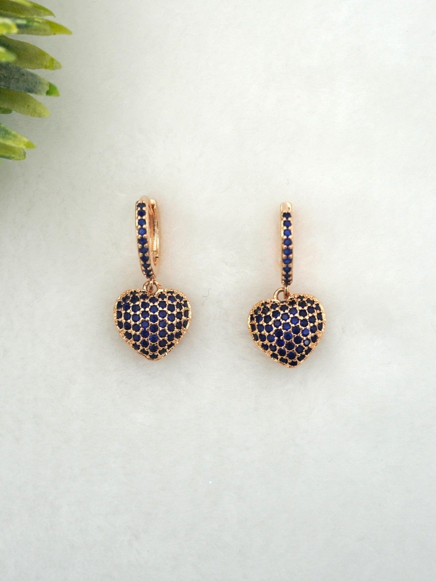 BLUE CORDATE ZIRCONIA EARRINGS - Jewels of Iva