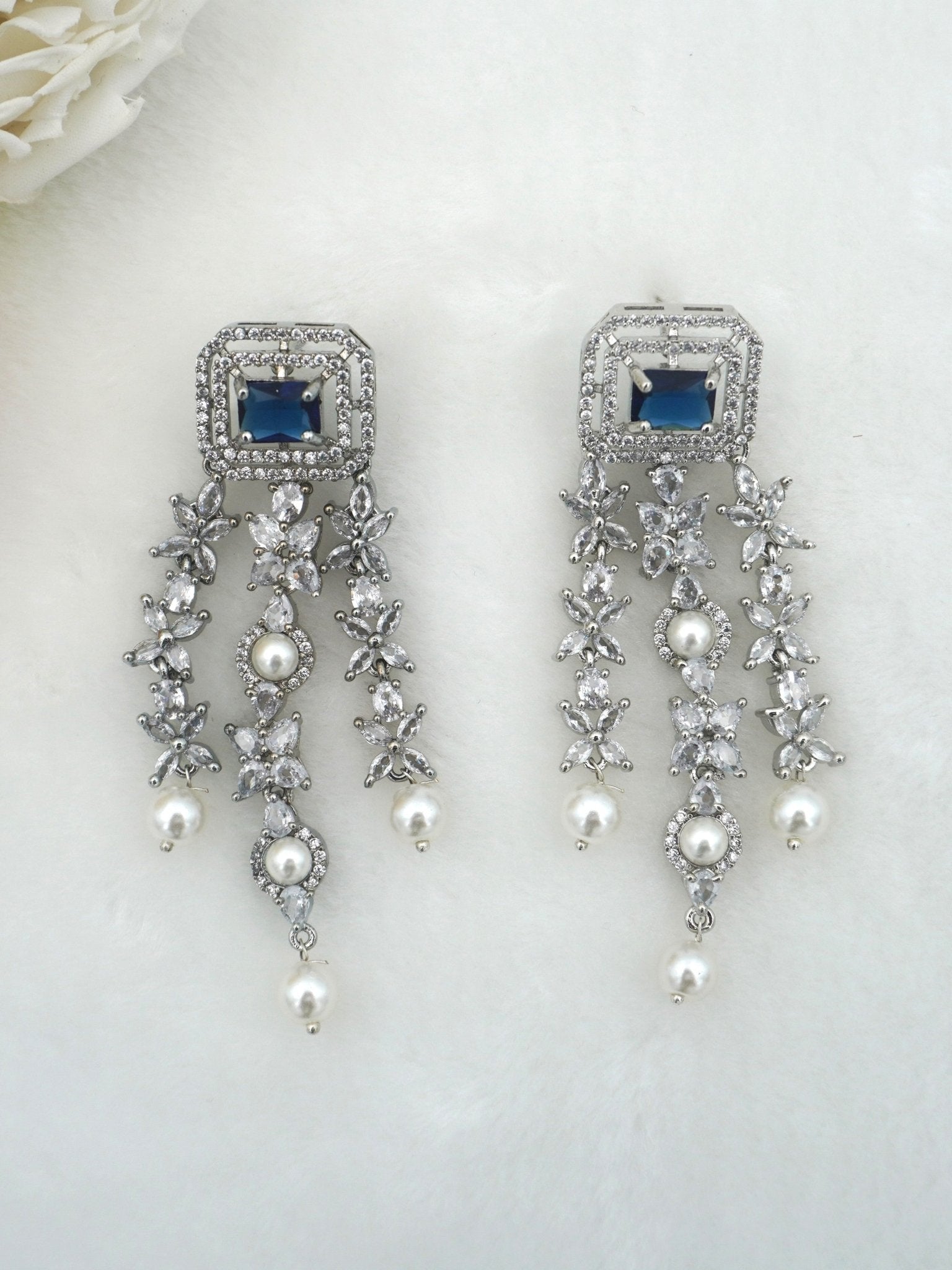 BLUE EMILY ZIRCONIA EARRINGS - Jewels of Iva