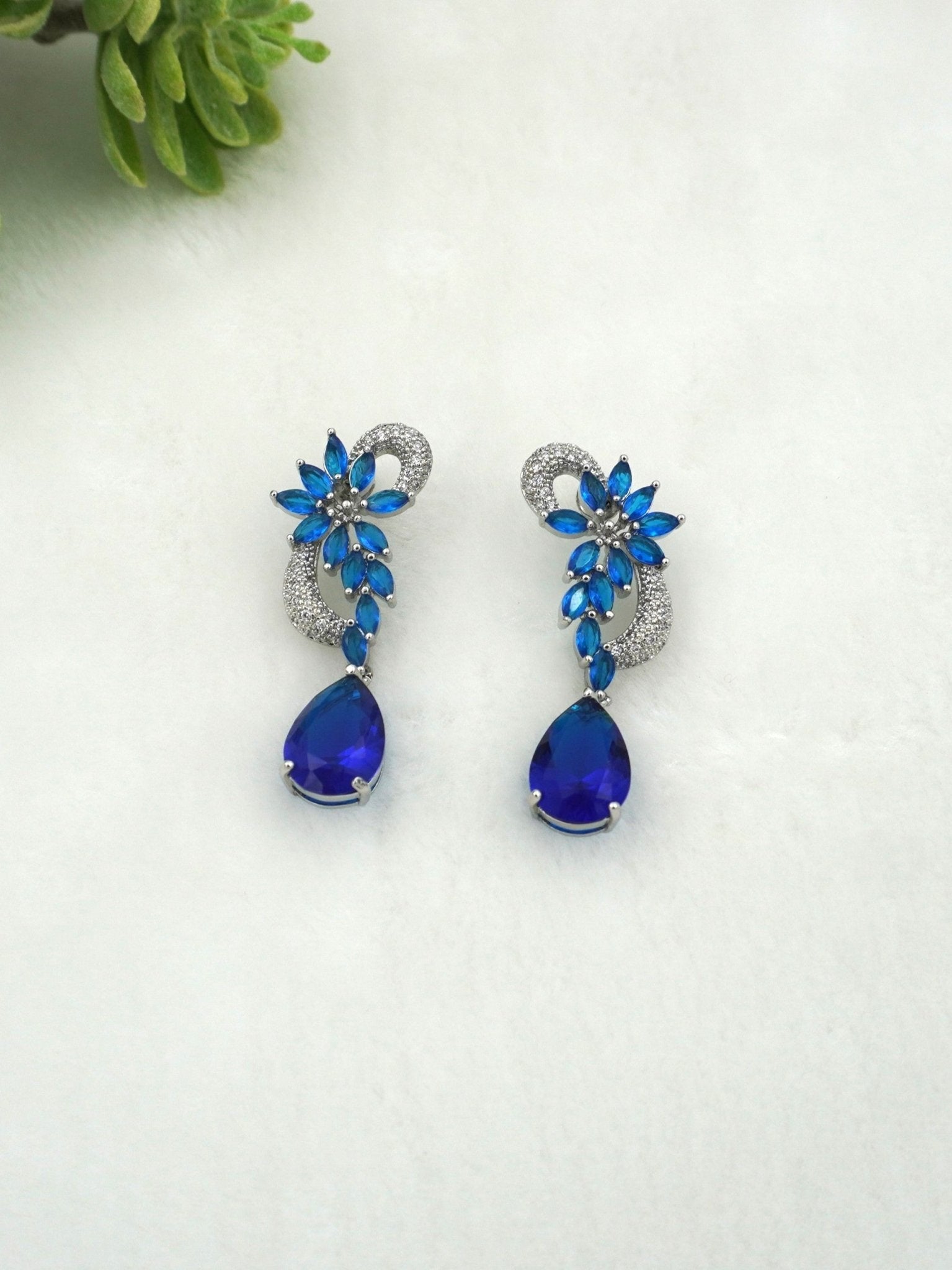 BLUE HAZE ZIRCONIA EARRINGS - Jewels of Iva