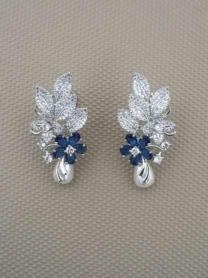 BLUE JADE ZIRCONIA STUDS - Jewels of Iva