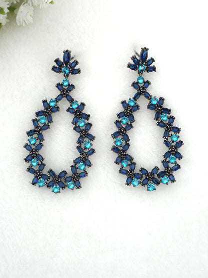 BLUE RHEA ZIRCONIA EARRINGS - Jewels of Iva