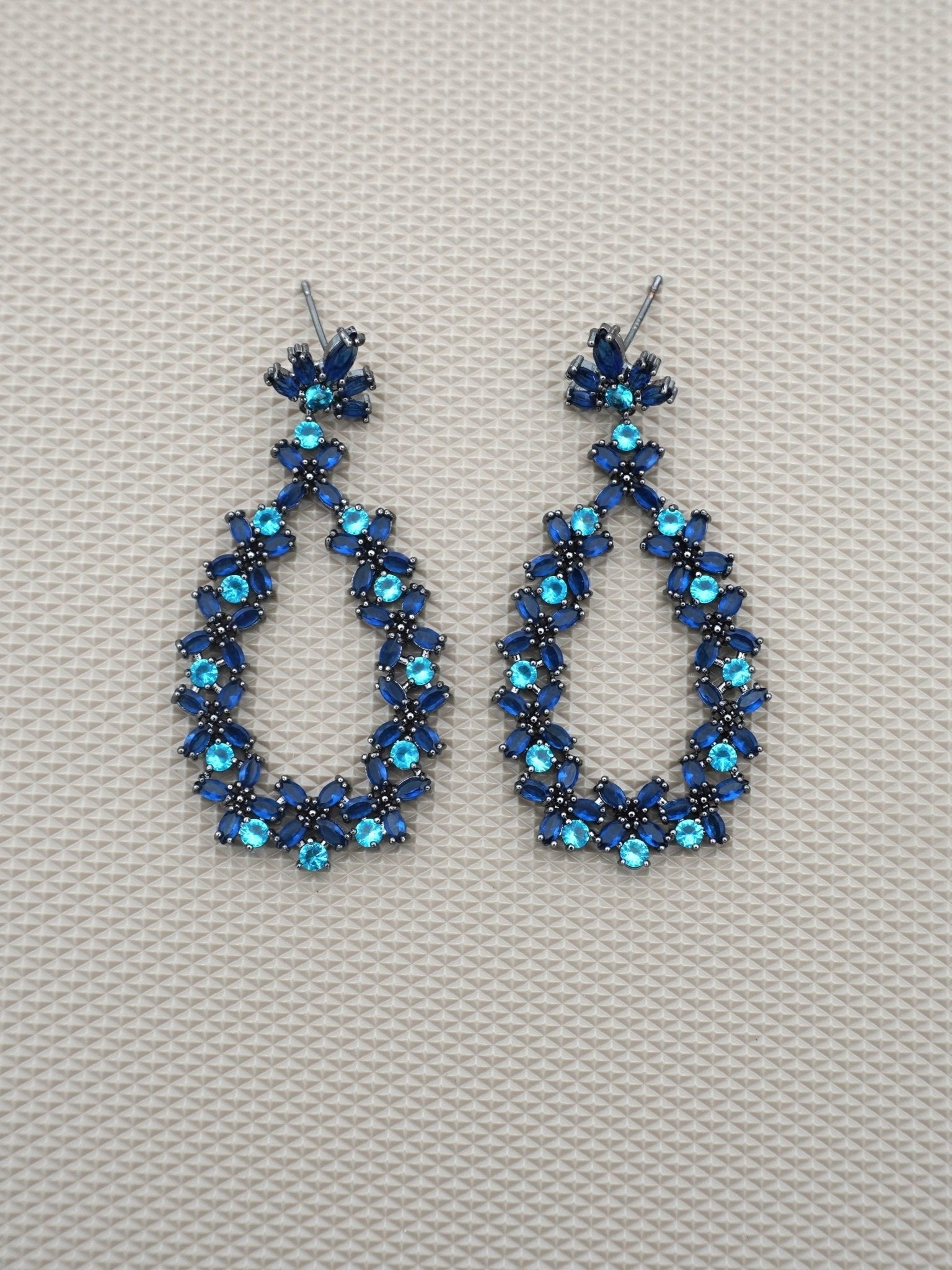 BLUE RHEA ZIRCONIA EARRINGS - Jewels of Iva