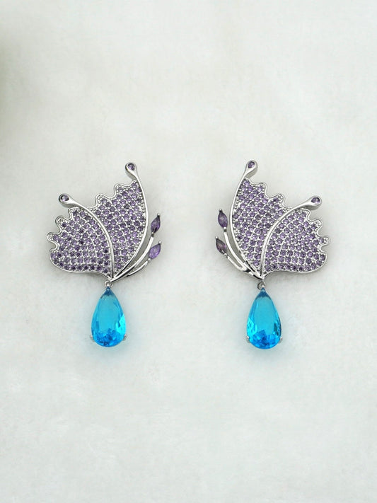 BLUE ROSALIE ZIRCONIA EARRINGS - Jewels of Iva