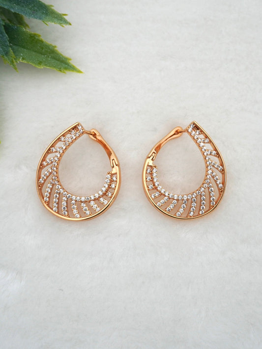 GOLD ASHLY ZIRCONIA EARRINGS - Jewels of Iva