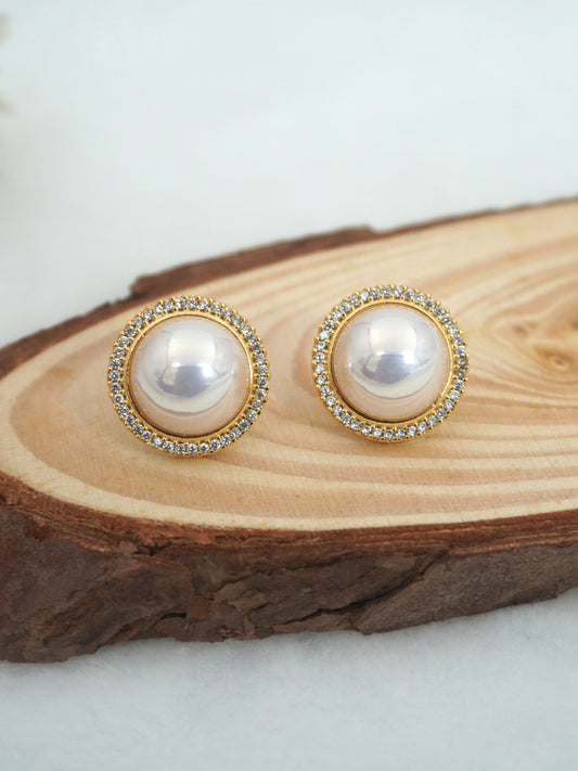 GOLD DELLA ZIRCONIA STUDS - Jewels of Iva