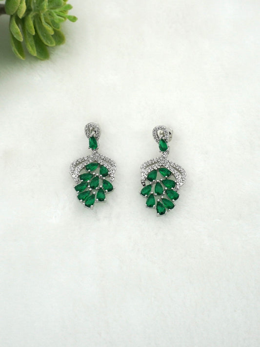 GREEN AMEERA ZIRCONIA EARRINGS - Jewels of Iva