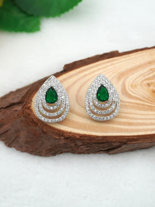 GREEN ANNORA ZIRCONIA STUDS - Jewels of Iva