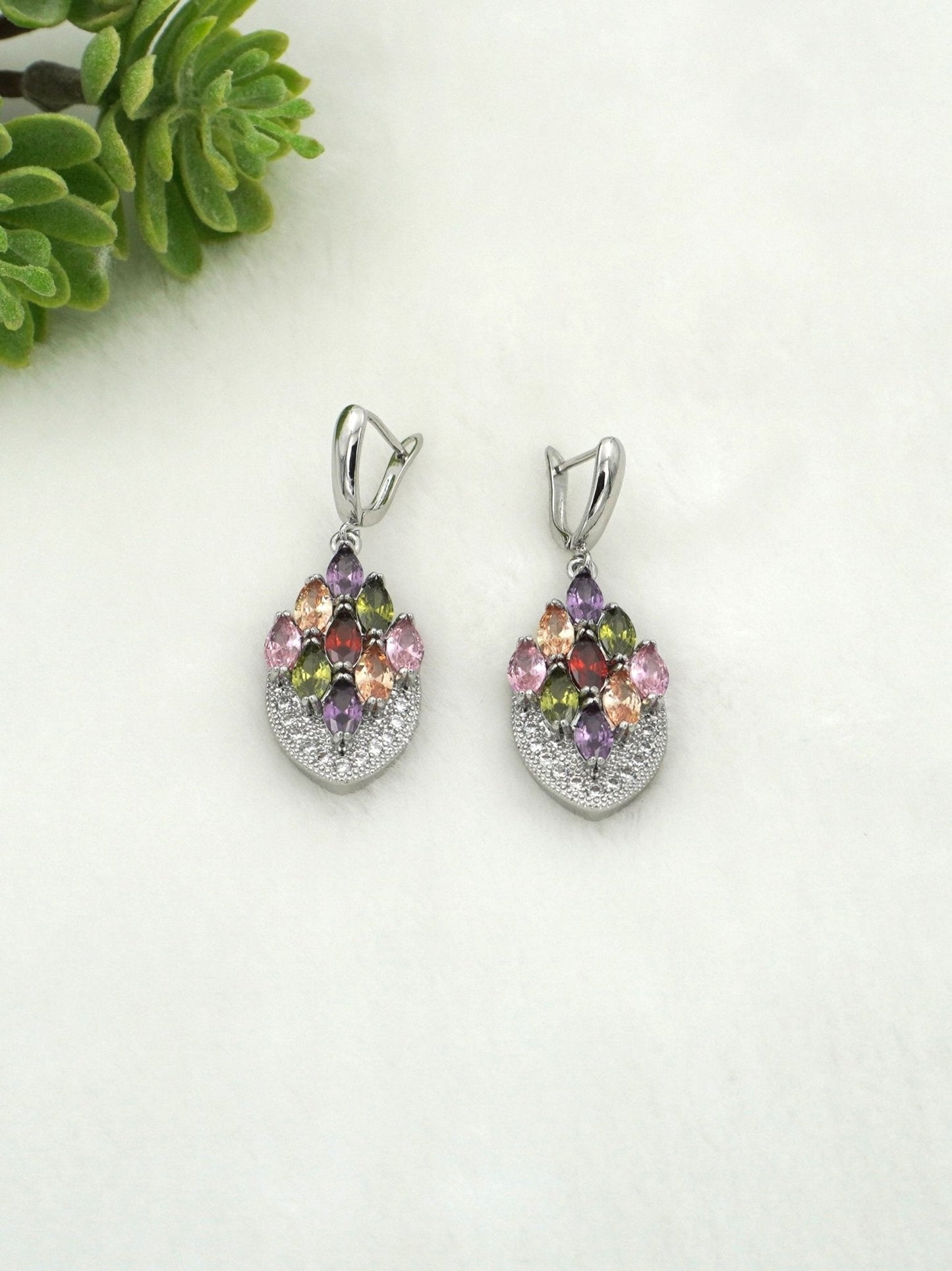 MULTICOLOR ADINA ZIRCONIA EARRINGS - Jewels of Iva