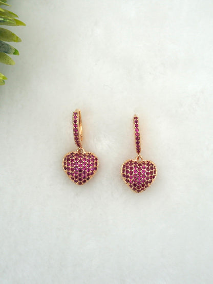 RUBY CORDATE ZIRCONIA EARRINGS - Jewels of Iva