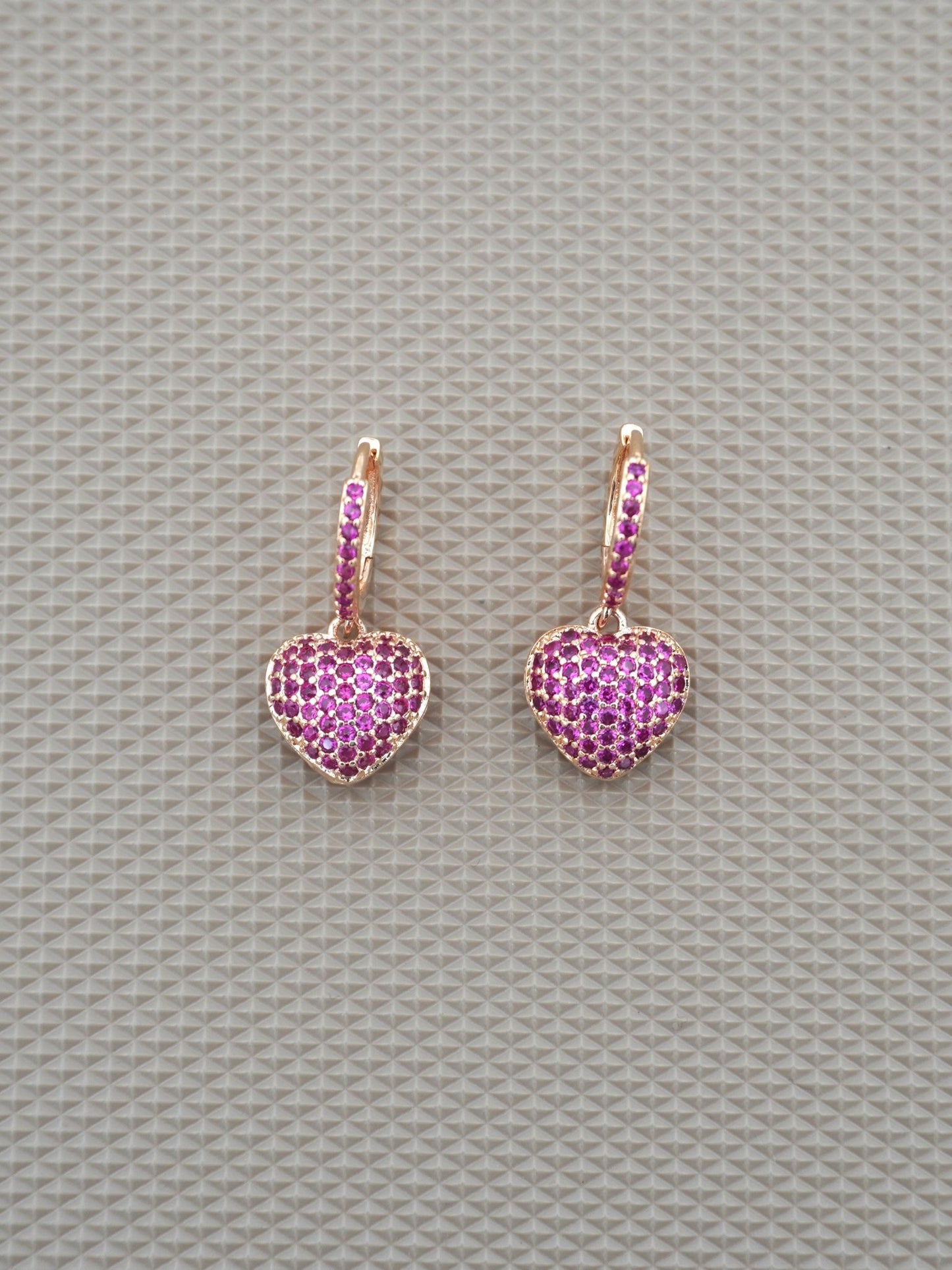 RUBY CORDATE ZIRCONIA EARRINGS - Jewels of Iva