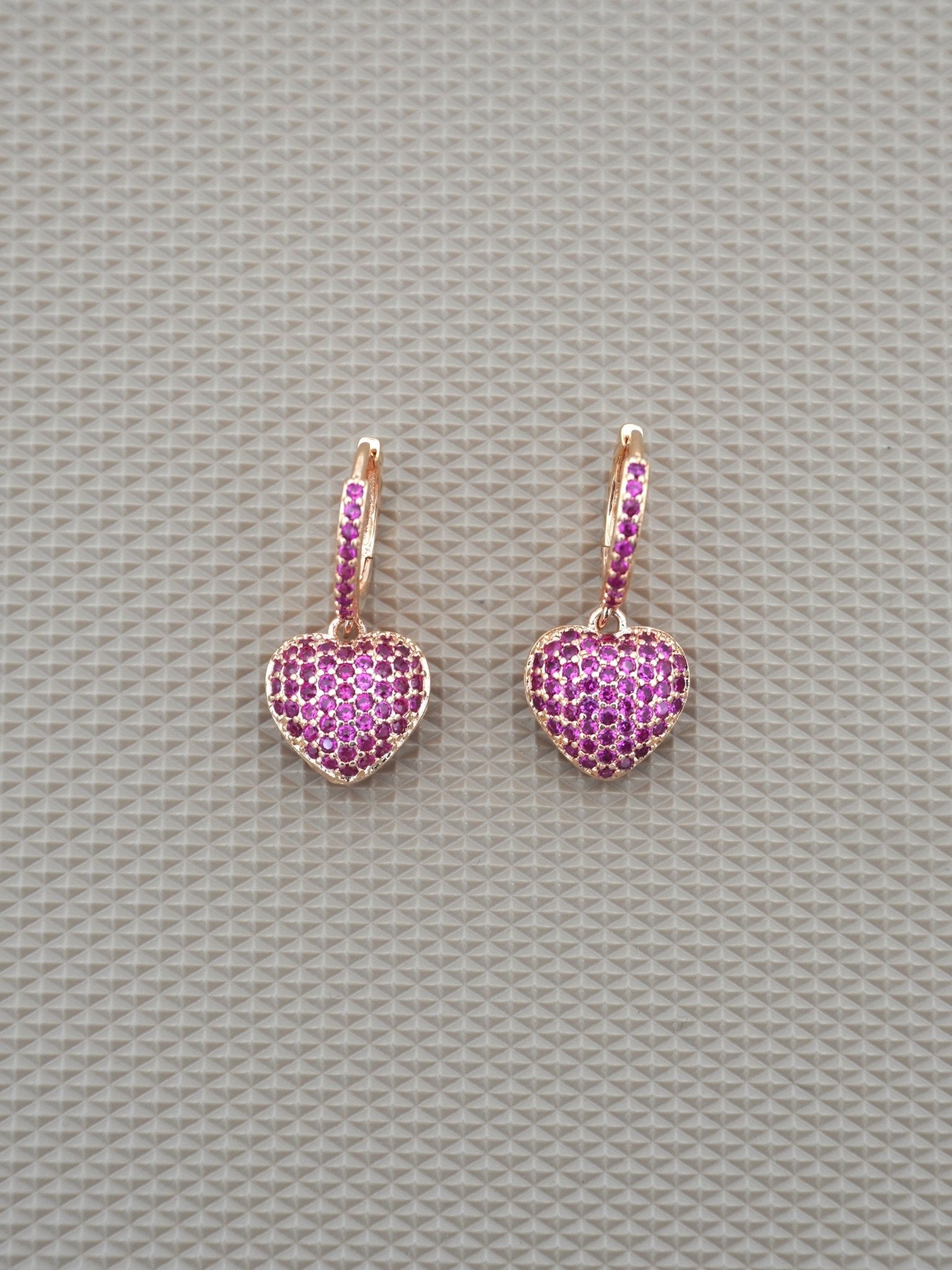 RUBY CORDATE ZIRCONIA EARRINGS - Jewels of Iva