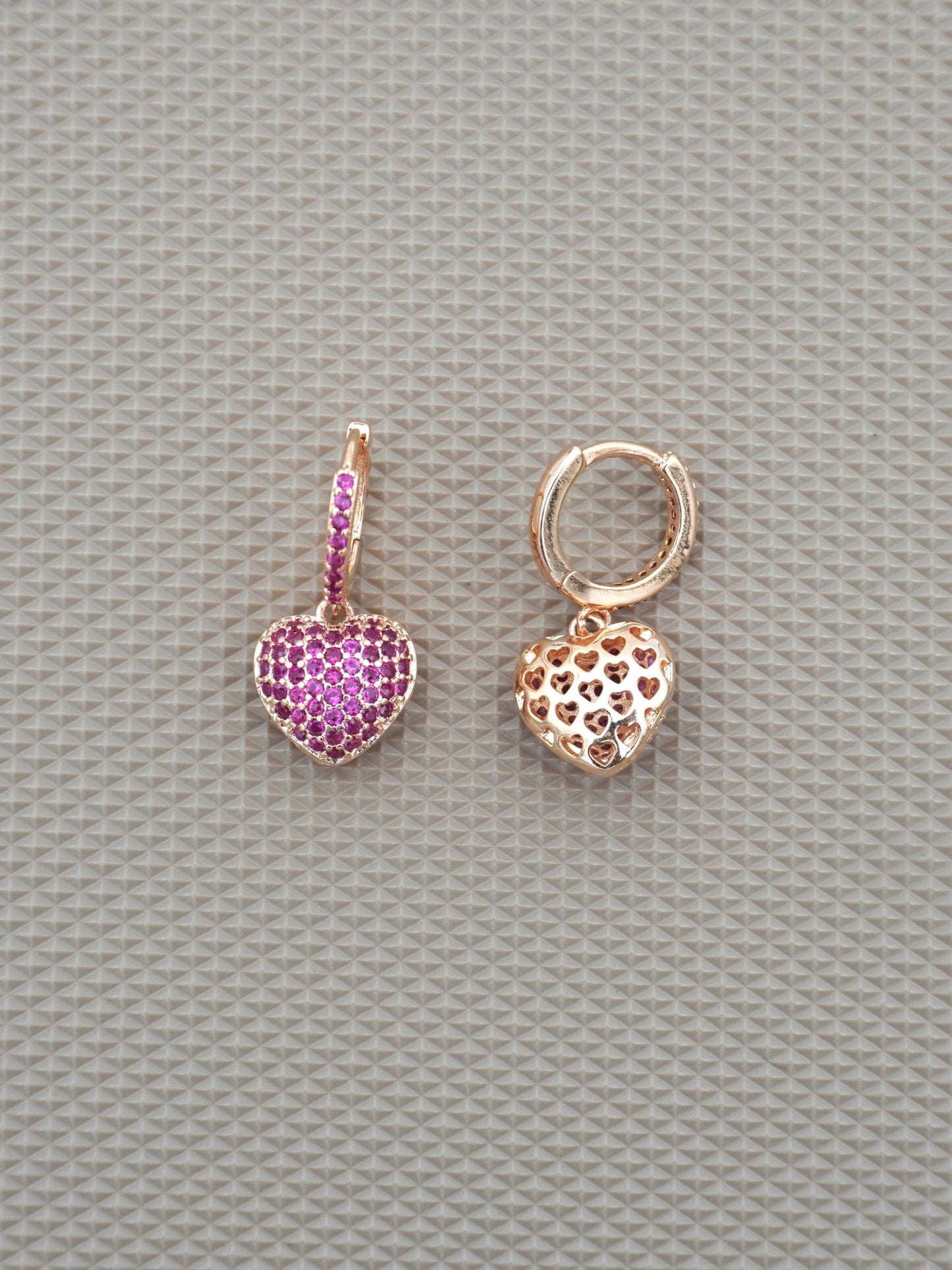 RUBY CORDATE ZIRCONIA EARRINGS - Jewels of Iva