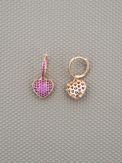 RUBY CORDATE ZIRCONIA EARRINGS - Jewels of Iva