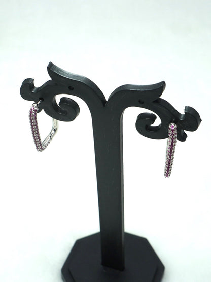 RUBY OBLONG ZIRCONIA EARRINGS - Jewels of Iva
