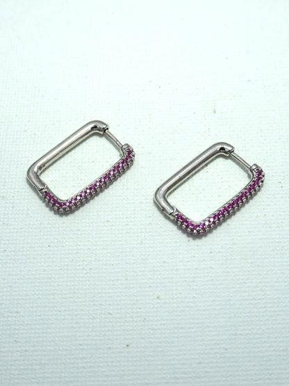 RUBY OBLONG ZIRCONIA EARRINGS - Jewels of Iva