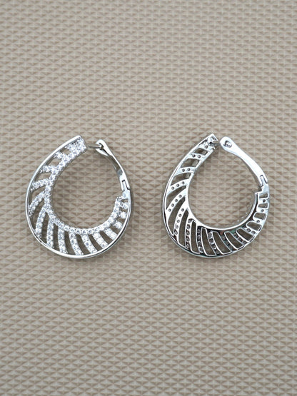 SILVER ASHLY ZIRCONIA EARRINGS - Jewels of Iva
